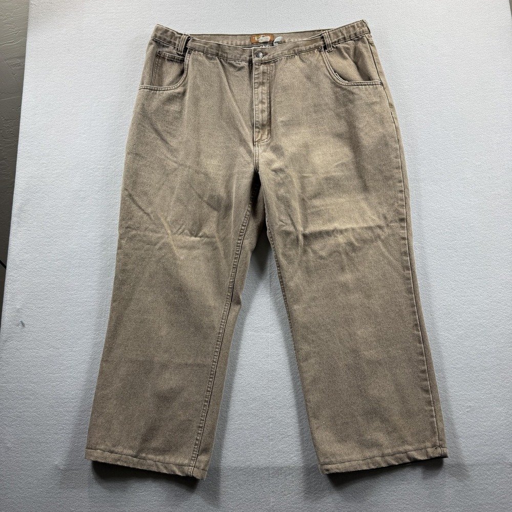 Haband Tailgater Jeans Mens 44x25 Beige Medium Wash Relaxed Straight‎ Denim